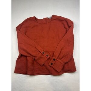 Madewell XL Cotton boho Top Peasant Hippie red
